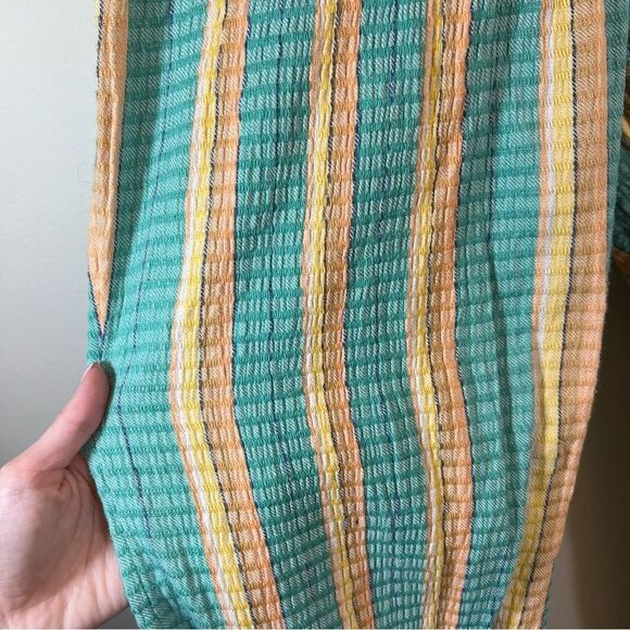 ✨ Free People Women’s Fine Line Slim Pants Aqua Orange Yellow Stripe XS - Picture 6 of 15